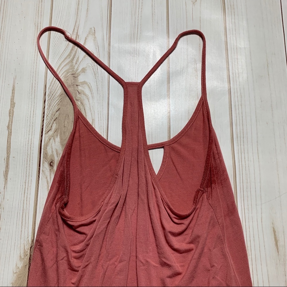 Mauve Pink Racerback Tank Top w Keyhole - Picture 3 of 5